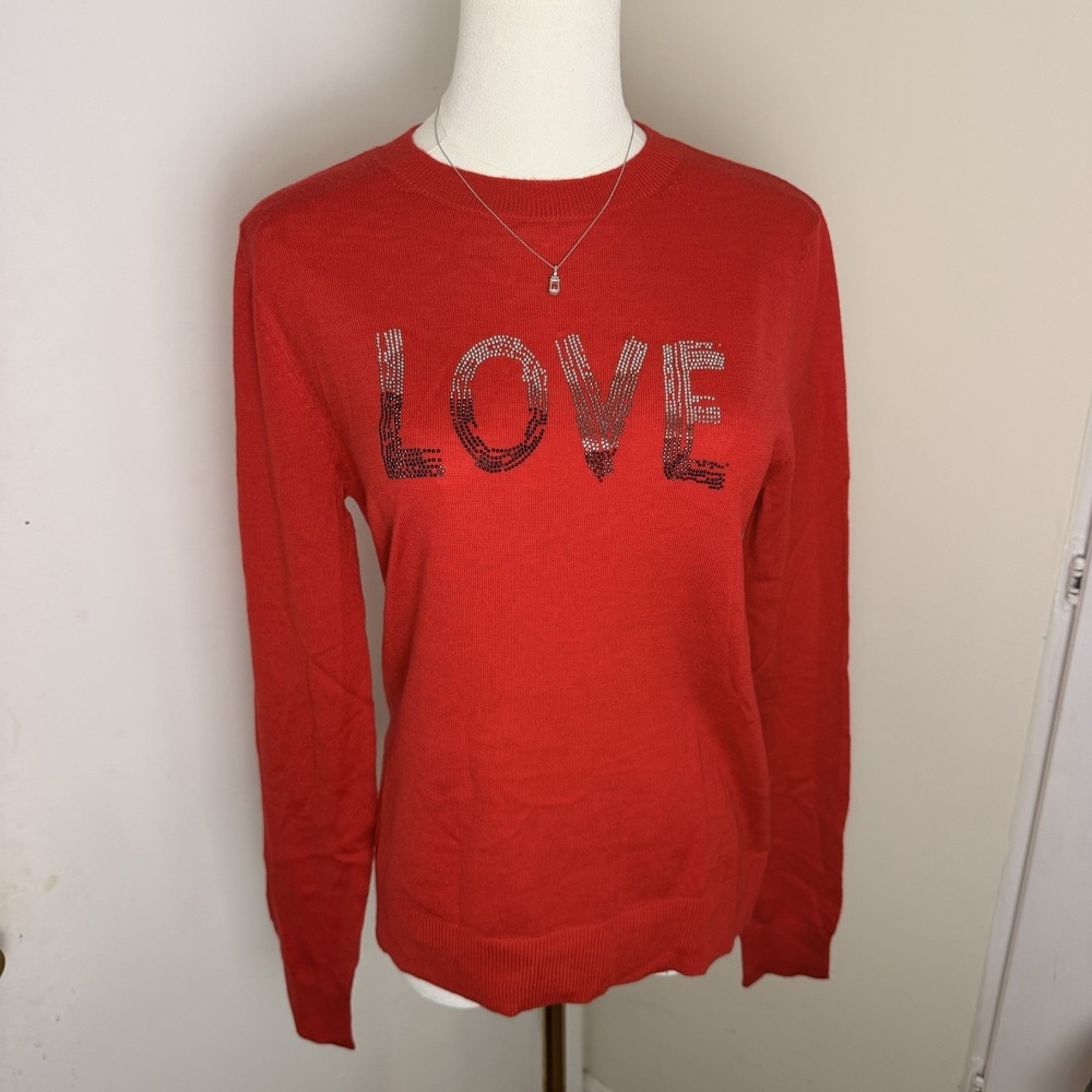 Zadig & Voltaire "LOVE" Merino Wool Knit Sweater Womens XS Red NWOT